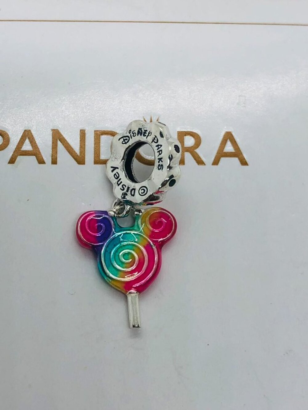 PANDORA Disney lollipop ear mickey charm Rainbow Pendant